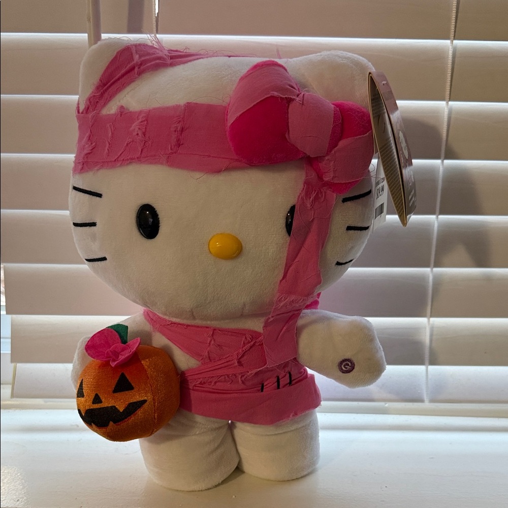 Hello Kitty Pink Ninja Plush with Pumpkin